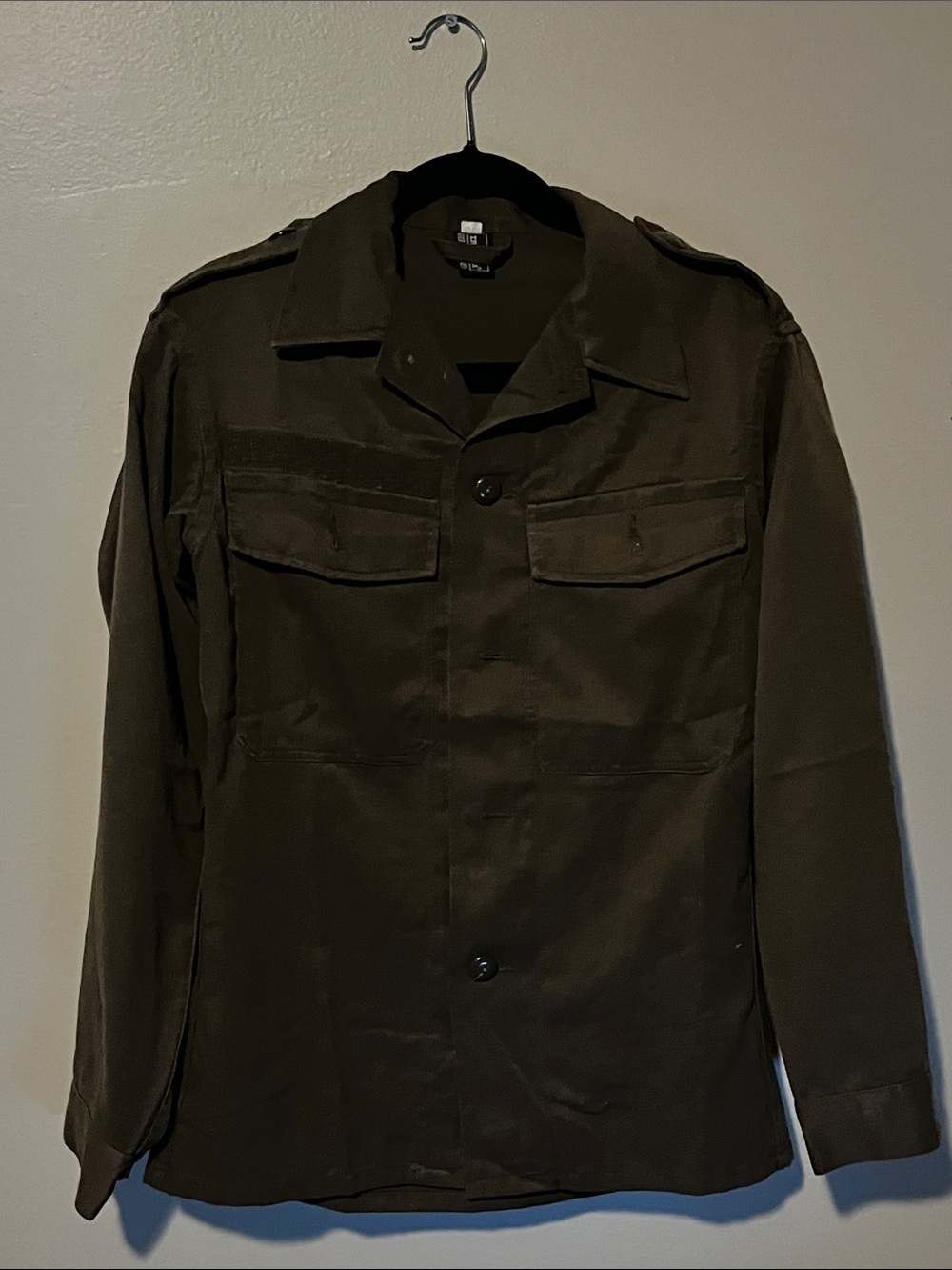 Olive Green Military-Style Men's Jacket
